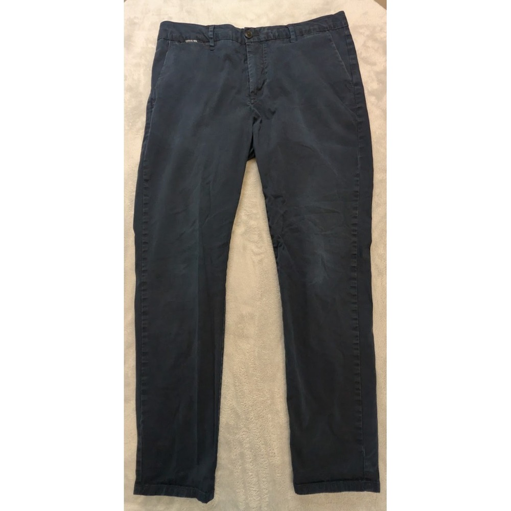 Scotch & Soda Mott Chino Pants Mens Navy Slim Tapered Casual Stretch